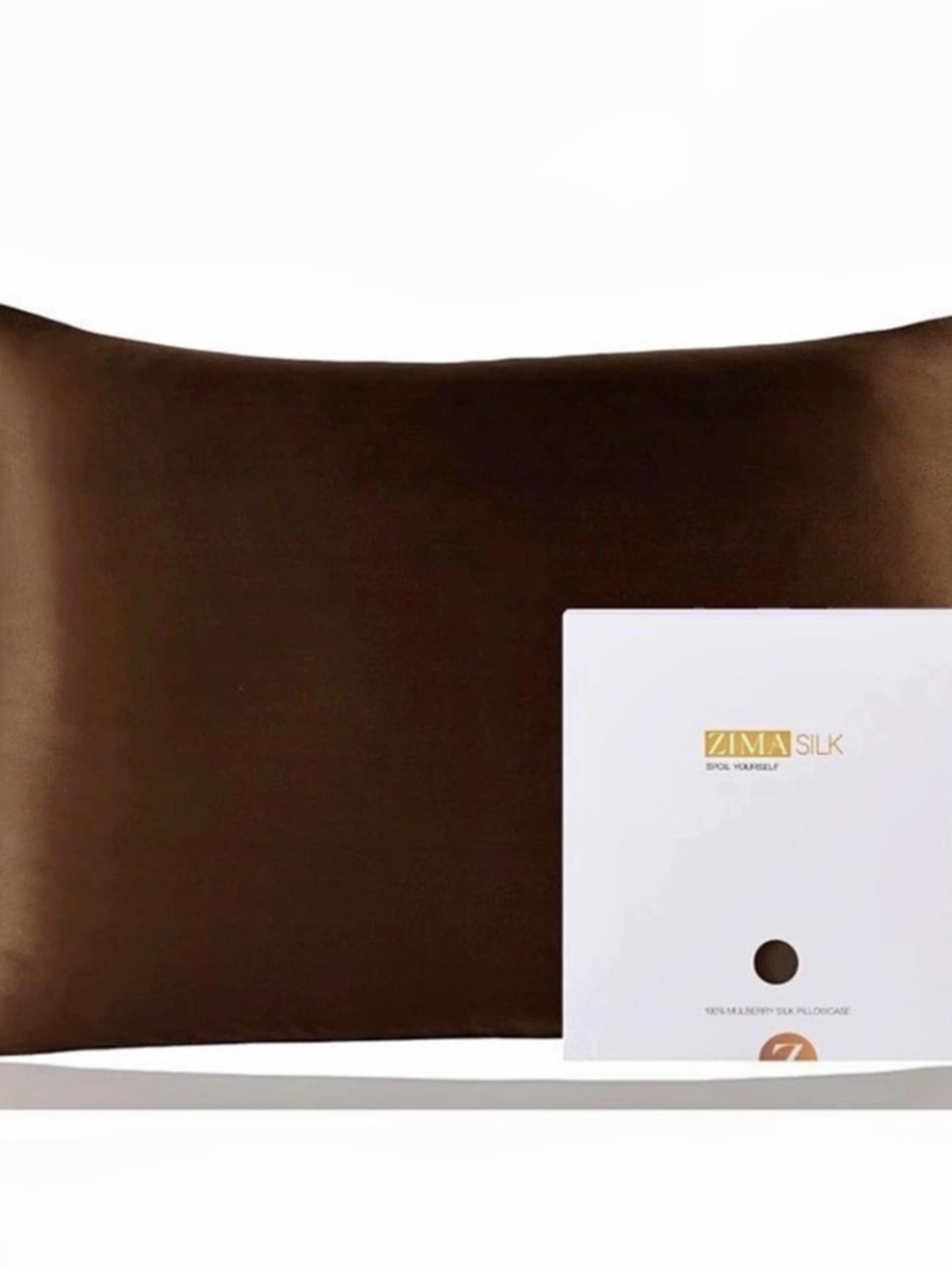 ZIMASILK Pure 100% Mulberry Silk Pillowcase Chocolate Brown Silk Pillowcase NWT